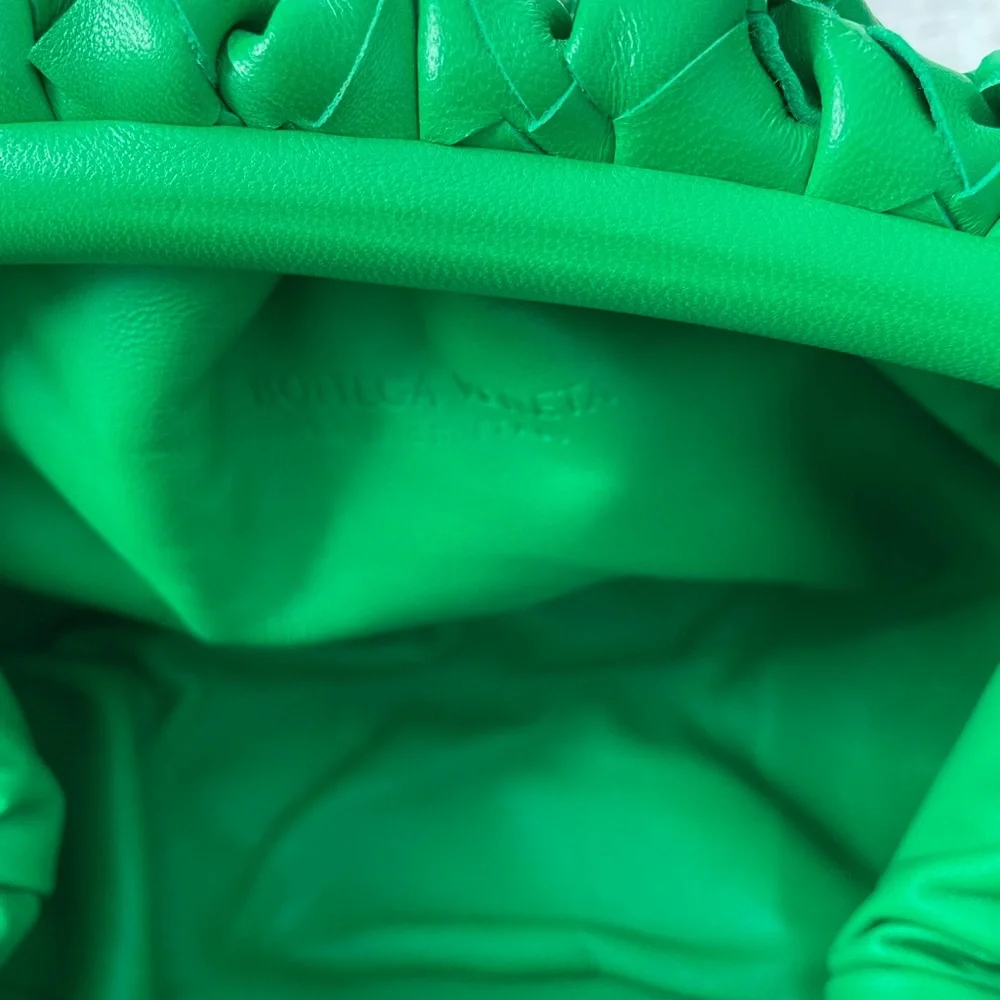 Brand NWT Bottega Veneta Teen Intrecciato Leather Pouch/Clutch in Parakeet Color - Picture 11 of 14